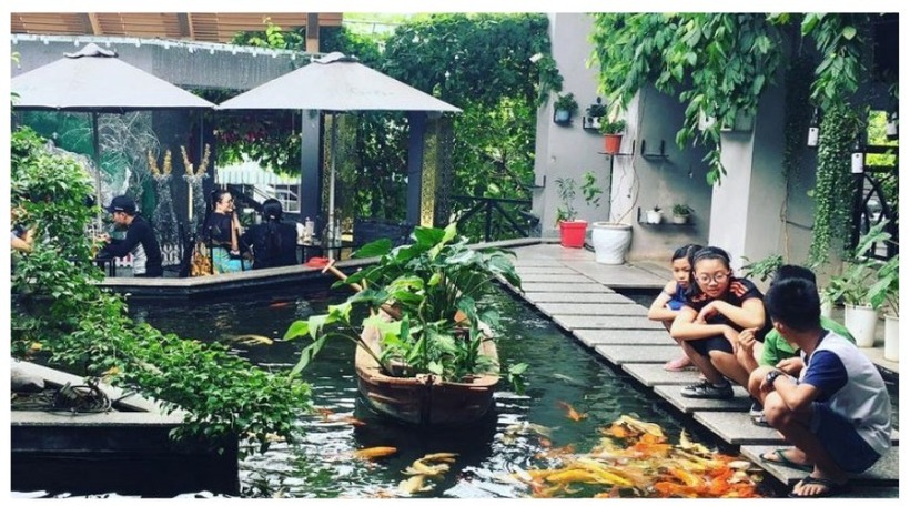 Green Cafe nổi bật với không gian xanh mát giữa lòng thành phố Quy Nhơn.