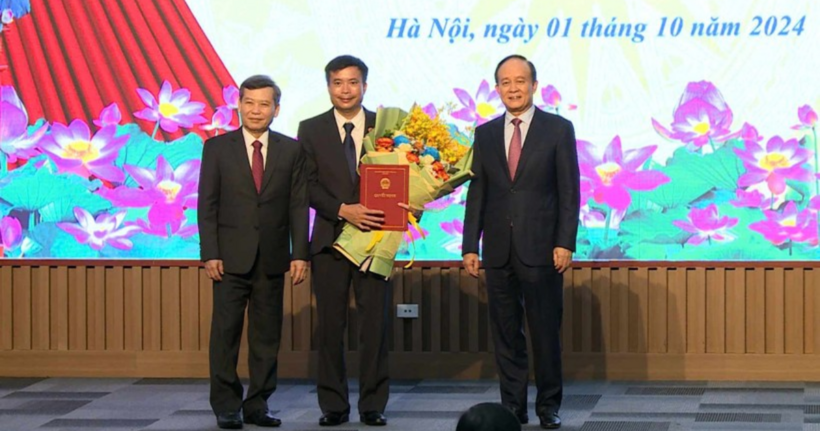 Buổi lễ công bố quyết định bổ nhiệm ông Nguyễn Xuân Kỳ làm Chánh án Tòa án nhân dân TP.Hà Nội. (Ảnh: Nam Anh)