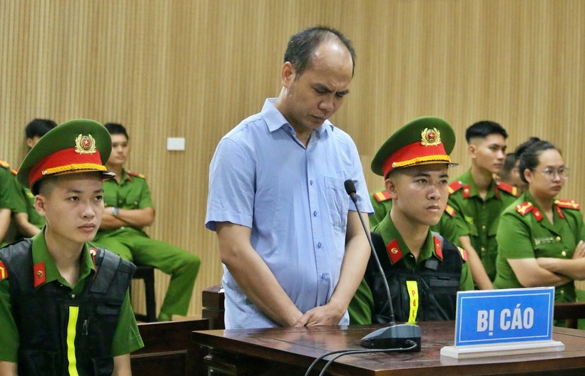 Bị cáo Lại Duy Thiều khi nghe tòa tuyên án. (Ảnh: Công luận)