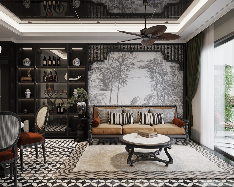 Không gian bên trong căn hộ The Opus One được thiết kế hiện đại, sang trọng