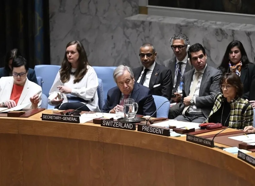 Tổng Thư ký LHQ Antonio Guterres (hàng đầu, giữa) tại phiêm họp ngày 2/10. Ảnh: ANADOLU