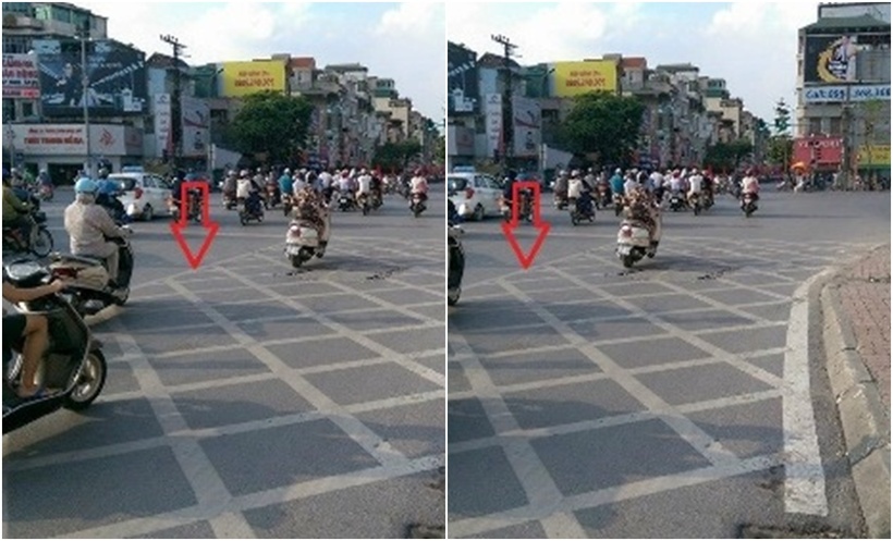 Vạch mắt võng không đi cùng mũi tên chỉ hướng. (Ảnh: VOV)