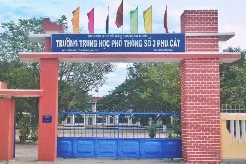 Trường THPT số 3 Phù Cát (huyện Phù Cát, Bình Định). Ảnh: Faecebook Đoàn trường.