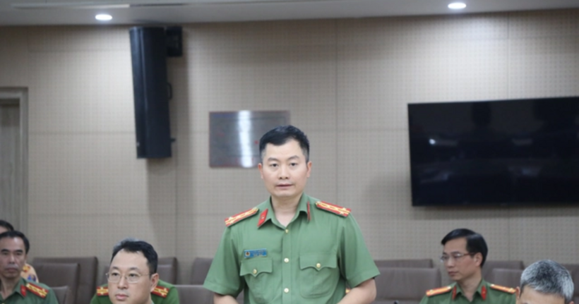 Đại tá Nguyễn Tuấn Hưng, Phó Cục trưởng Cục An ninh điều tra, tại họp báo.