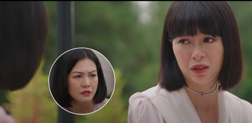 Bảo Anh khóc lóc kể chuyện cô nhân viên mang thai với mẹ Thái.