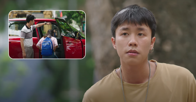 Chải hào hứng định mang trà sữa đến cho Pu thì chứng kiến cảnh cô lên "xế xịn" của Thái.