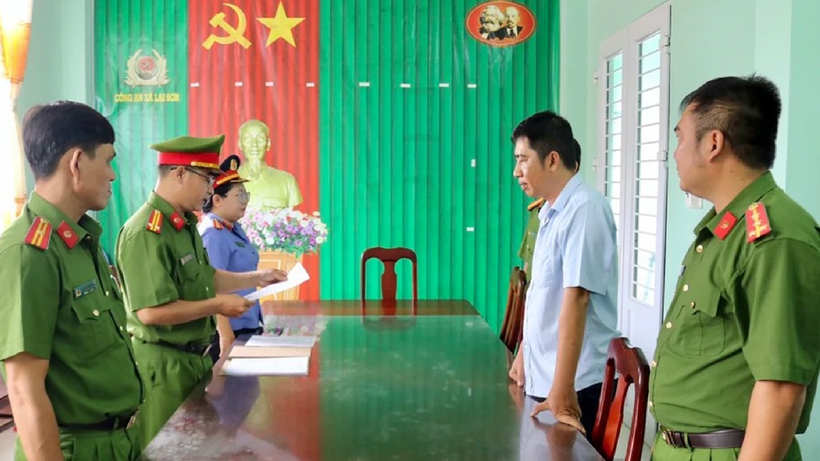 Bị can Trần Thanh Hùng tại cơ quan công an. Ảnh: Tấn An
