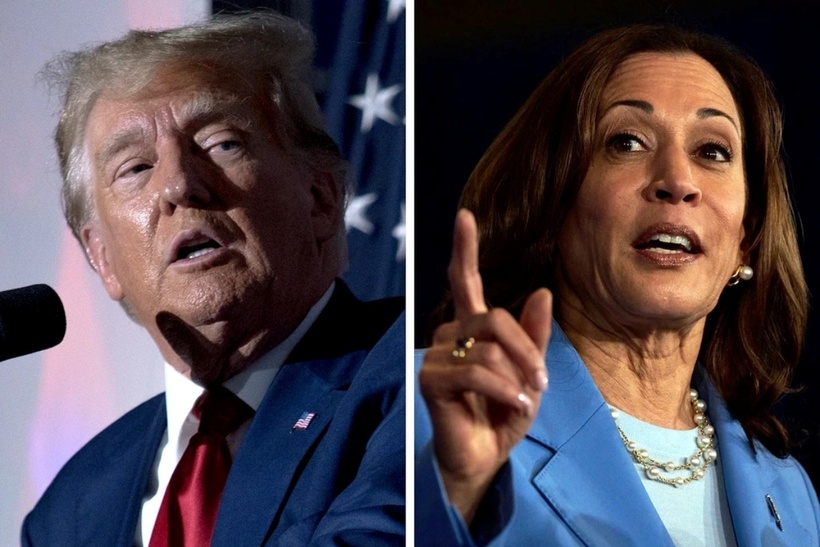 Cựu Tổng thống Mỹ Donald Trump (ứng viên đảng Cộng hòa) và Phó Tổng thống Mỹ Kamala Harris (ứng viên đảng Dân Chủ). Ảnh: Washington Post