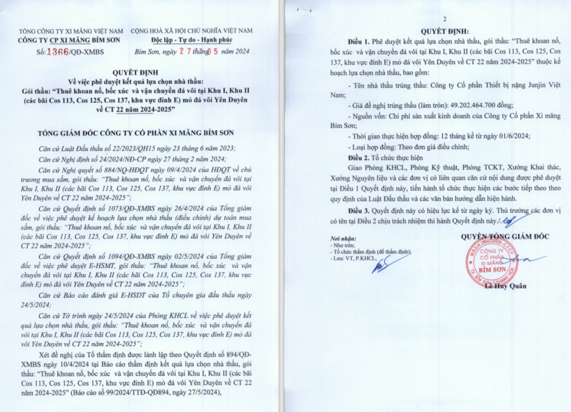 CTCP thiết bị nặng Junjin Việt Nam tiết kiệm cho chi phí sản xuất kinh doanh của CTCP xi măng Bỉm Sơn khoảng 7,5 triệu đồng.