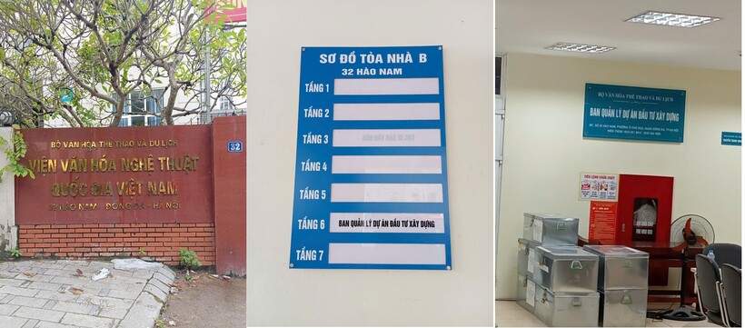 Trụ sở Ban QLDA ĐTXD (tại tầng 6), Bộ VHTT&DL tại số 32 Hào Nam, Đống Đa, Hà Nội. Ảnh Đặng Hà.
