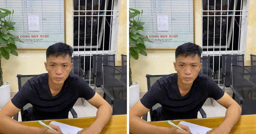 Đặng Văn Thành tại cơ quan công an. (Ảnh: HP22 Công an TP.Hải Phòng)