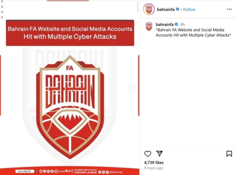 LĐBĐ Bahrain bị tấn công mạng sau trận hòa Indonesia. Ảnh: VTC News.