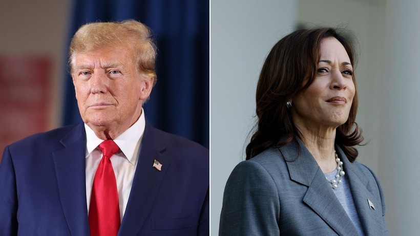 Cựu Tổng thống Mỹ Donald Trump và Phó Tổng thống Mỹ Kamala Harris. Ảnh: CNN