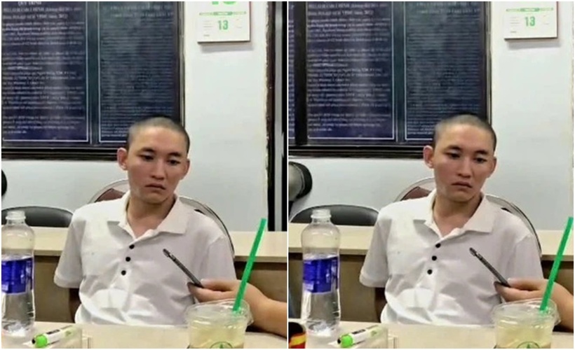 Nguyễn Vũ Duy Khôi tại cơ quan công an. (Ảnh: PLO)