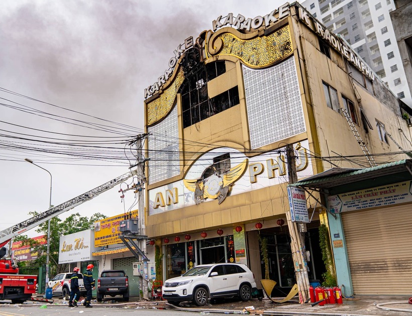 Quán karaoke An Phú nơi xảy ra vụ cháy khiến 32 người chết. Ảnh: Vietnamnet