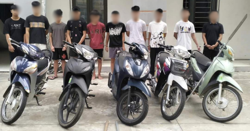 Nhóm đối tượng và phương tiện liên quan vụ gây rối trật tự công cộng.