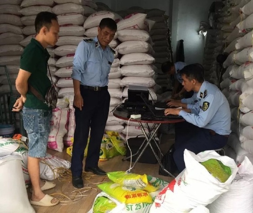 Gạo - mặt hàng trọng điểm kiểm tra trong 8 tháng năm 2024 của lực lượng Quản lý thị trường Hà Nội. Ảnh: Cục Quản lý thị trường Hà Nội.
