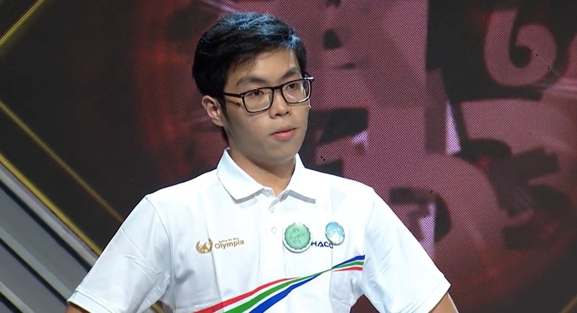 Minh Triết chọn 3 câu 20 điểm tại phần thi Về đích. Ảnh: Báo Tiền phong.