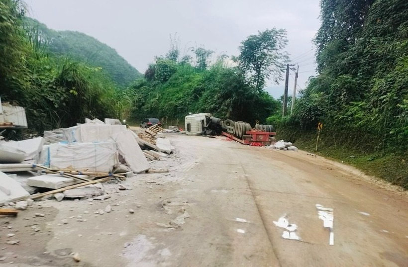 Hiện trường xảy ra vụ tai nạn. Ảnh: Báo Pháp luật Việt Nam.