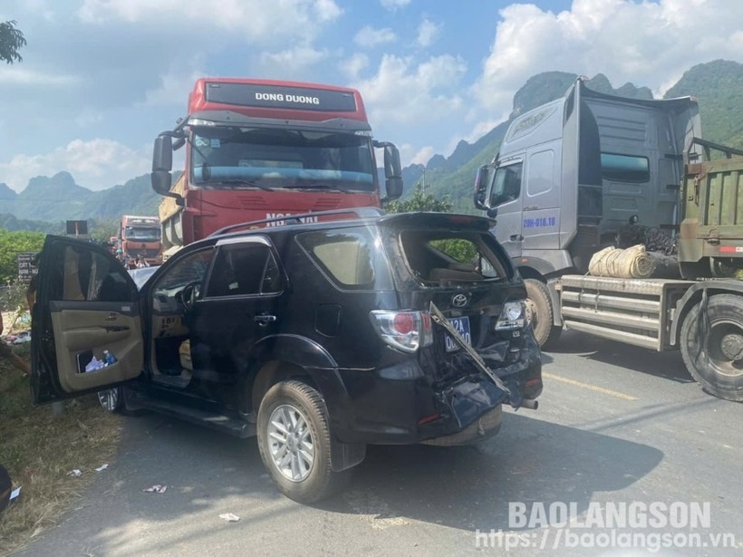 Hiện trường xảy ra vụ tai nạn. Ảnh: Báo Lạng Sơn.