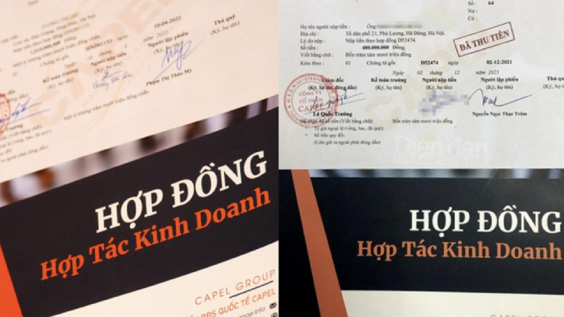Hợp đồng Tập đoàn Capel huy động vốn từ các nhà đầu tư. Ảnh: Công an nhân dân