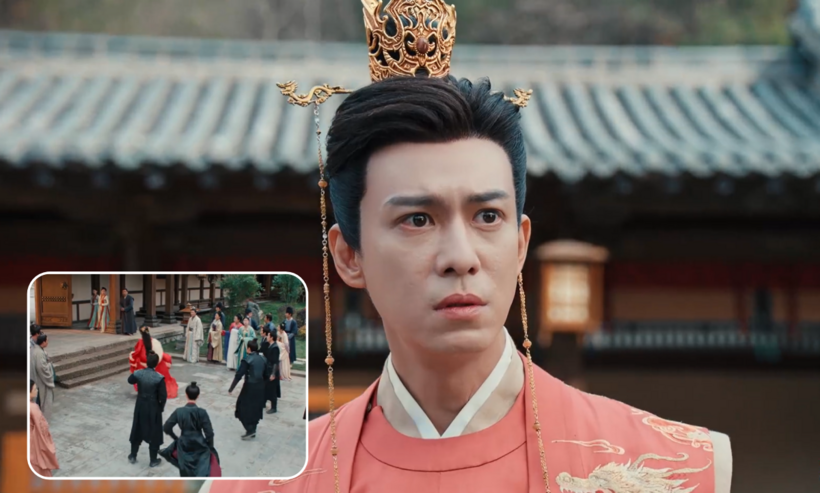 Biểu cảm của Thái tử khi Ân Lạc Mai dứt khoát bỏ lại anh ta, đuổi theo Mộ Dung Cảnh Hòa.