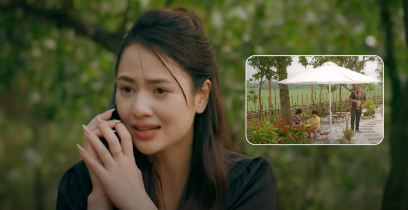 Diễm gọi điện dặn dò con trai.