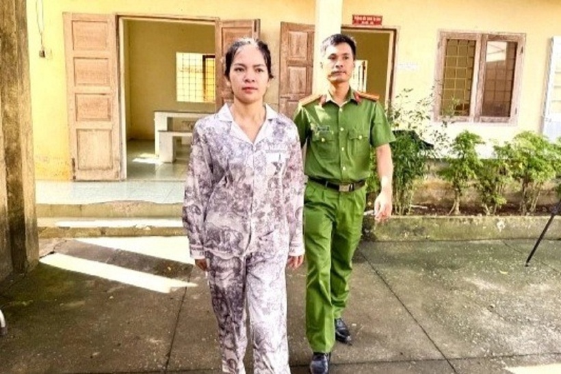 Thạch Thị Sóc Sô Khone tại cơ quan công an. Ảnh: VietNamNet