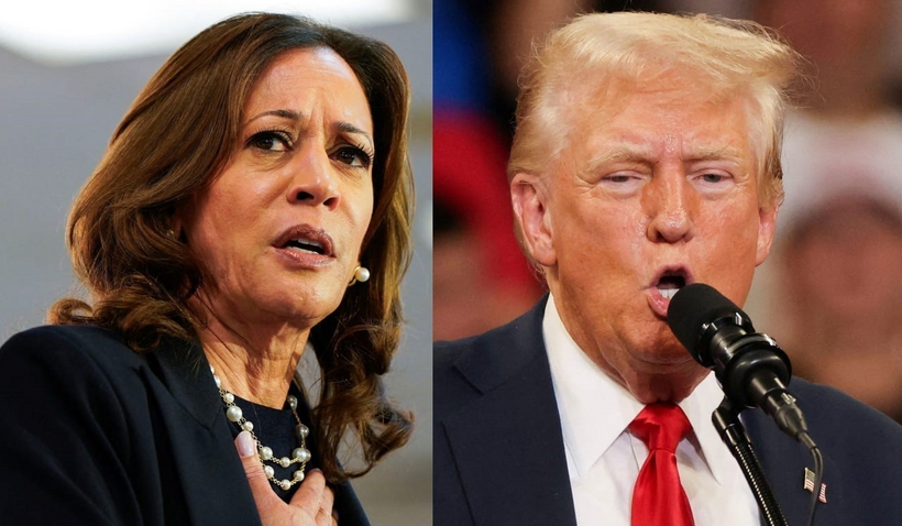 Cựu Tổng thống Mỹ Donald Trump và Phó Tổng thống Mỹ Kamala Harris. Ảnh: CNN