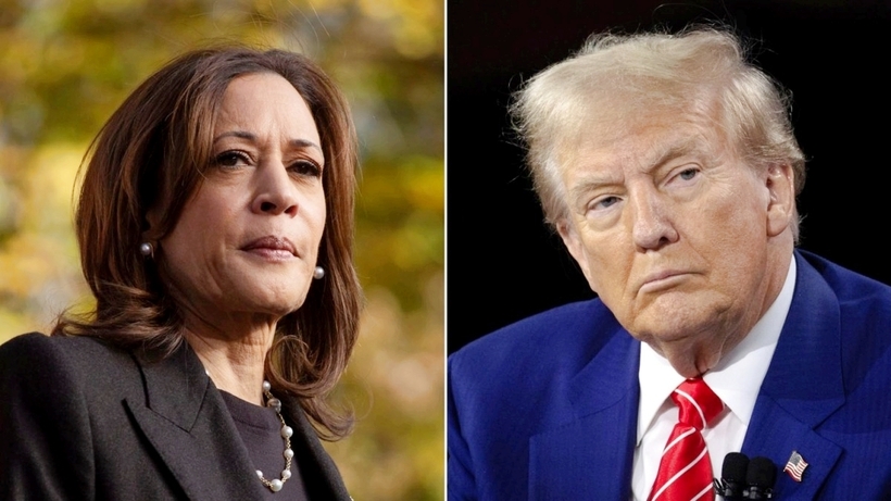 Phó Tổng thống Mỹ Kamala Harris và cựu Tổng thống Mỹ Donald Trump. Ảnh: CNN