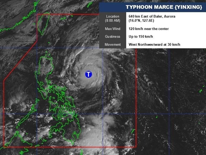 Bão Yinxing mang theo "cuồng phong". Ảnh: PAGASA