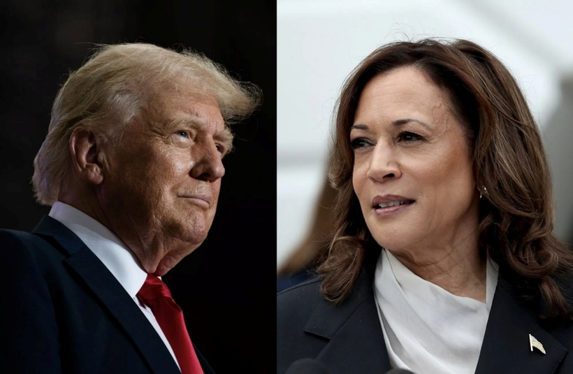 Cựu Tổng thống Mỹ Donald Trump và Phó Tổng thống Mỹ Kamala Harris. Ảnh: Bloomberg