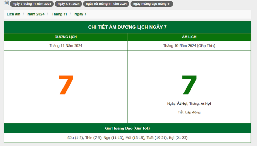 Hôm nay (7/11), có phải ngày đẹp không? - 1