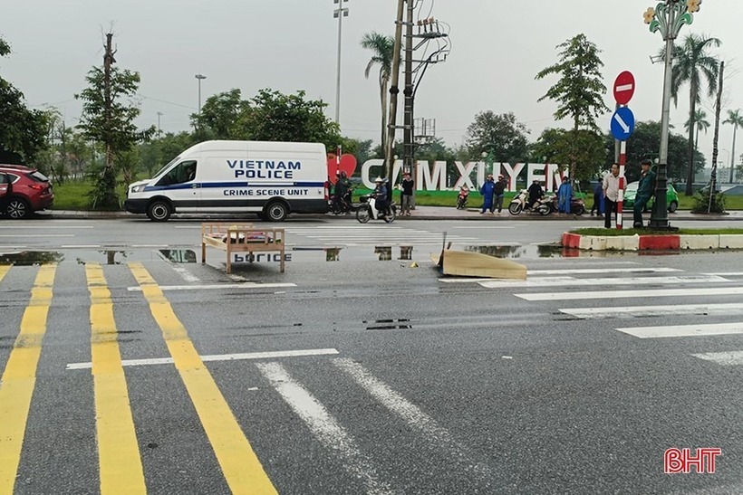 Hiện trường xảy ra vụ tai nạn. Ảnh: Báo Hà Tĩnh.
