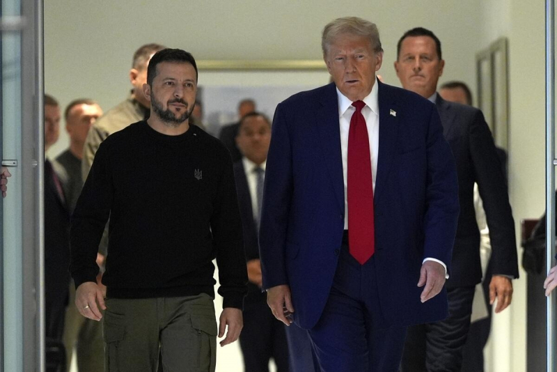 Ông Zelensky gặp ông Trump trong chuyến thăm Mỹ hồi tháng 9/2024. Ảnh: Los Angeles Times