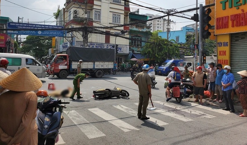 Hiện trường vụ tai nạn giao thông. Ảnh: Pháp luật TP.HCM