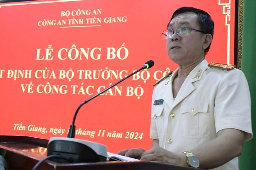 Thượng tá Trần Văn Tròn, tân Phó Giám đốc Công an tỉnh Tiền Giang. Ảnh: Dân Trí