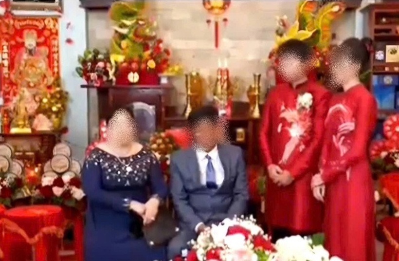 Hình ảnh đám cưới của con gái Phó Chủ tịch huyện ở Kiên Giang. Ảnh: Báo Tuổi Trẻ