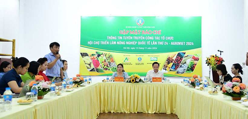 Quang cảnh buổi họp báo giới thiệu về AgroViet 2024, ngày 12/11, tại Hà Nội. Ảnh: Internet