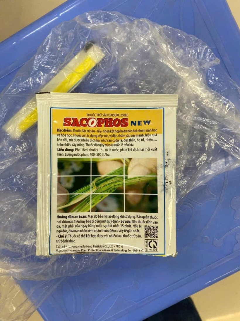 Loại thuốc trừ sâu mà nam thanh niên sử dụng. Ảnh: Sức khỏe & Đời sống