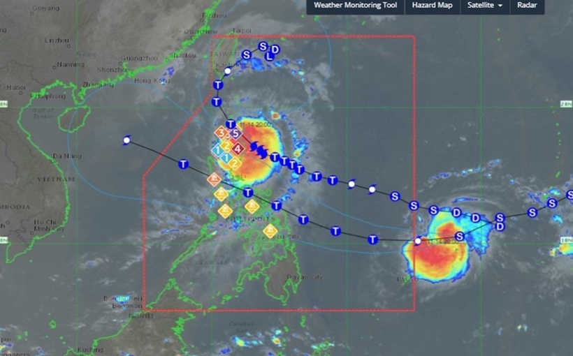 Bão Usagi thành siêu bão trước khi đổ bộ đất liền Philippines. Ảnh: PAGASA