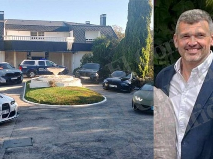 Oscar Sanchez Gil (phải) và ngôi nhà bị phát hiện giấu 20 triệu euro. Ảnh: Elconfidencial