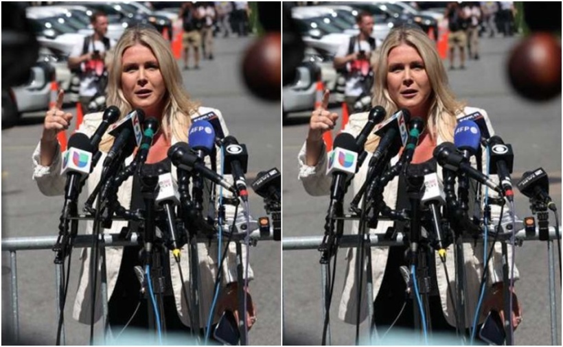 Karoline Leavitt trả lời phỏng vấn truyền thông hồi tháng 5. (Ảnh: Politico)