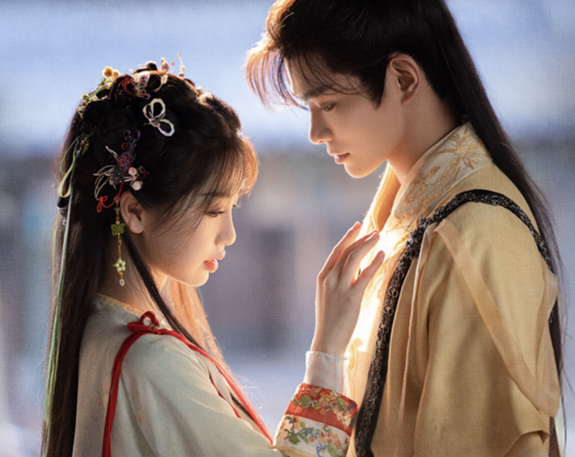 Lăng Diệu Diệu (Ngu Thư Hân) sắp hoàn thành nhiệm vụ chinh phục trái tim Mộ Thanh (Đinh Vũ Hề). Ảnh: Weibo