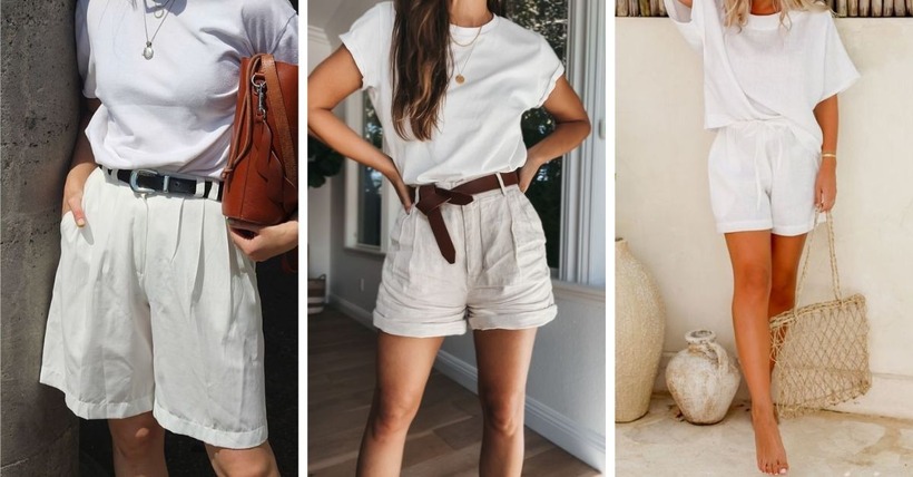 Quần short trắng là item thời trang cơ bản, dễ mặc, dễ phối đồ, phù hợp với nhiều phong cách khác nhau.
