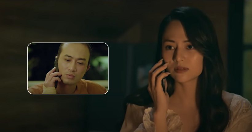 Diễm gọi điện tâm sự với Hồng trước khi rời đi.