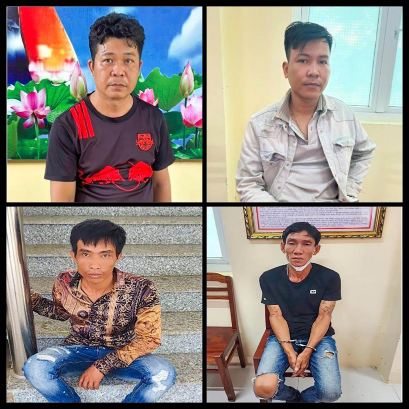 4 đối tượng thực hiện bắt cóc Phó giám đốc một công ty trên địa bàn tỉnh Hậu Giang. Ảnh: Lao Động