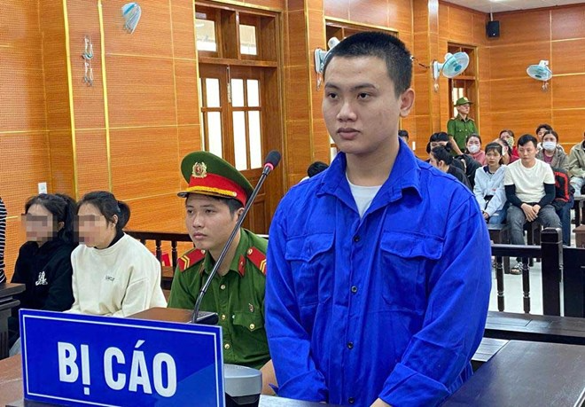 Bị cáo Phạm Tấn Kiệt tại phiên tòa xét xử. Ảnh: Lao Động