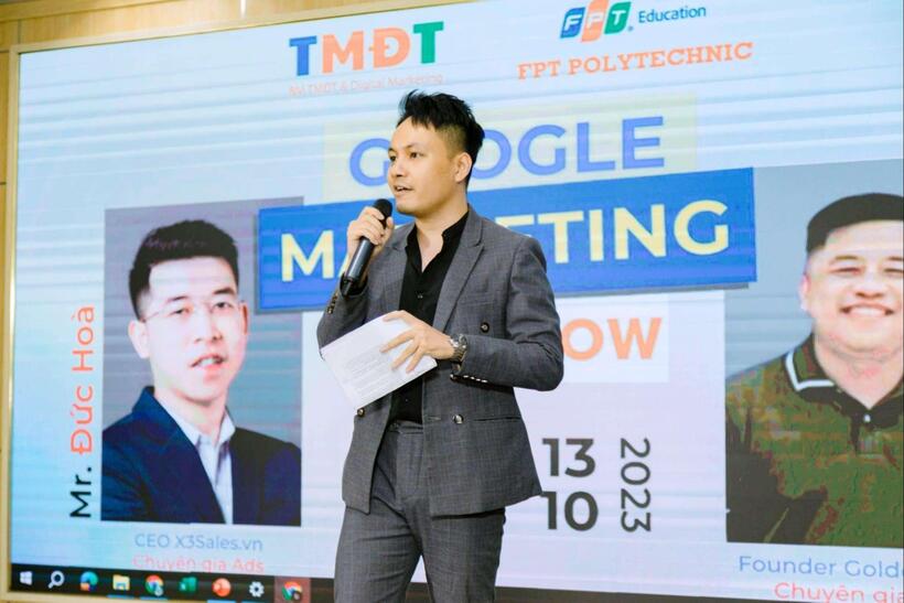 Giảng viên Lê Văn Đức hiện đang giảng dạy chuyên ngành Digital Marketing tại FPT Polytechnic Hà Nội