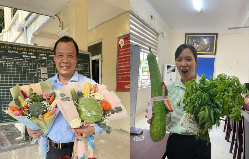 Không phải hoa tươi hay thiệp, những bó hoa rau củ này khiến thầy cô vui vẻ và hạnh phúc trong ngày lễ 20/11.